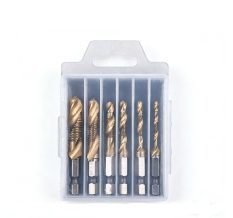 7PCS HSS Spiral Flute Machine Taps Titanium Coated