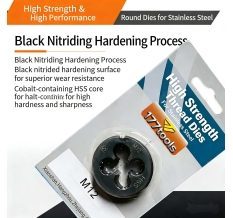 High Strength Thread Dies for Stainless Steel - HSSE Cobalt-Containing HSS Nitrided Round Dies - Machine Threading Tools