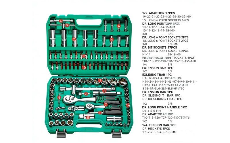 108 Pcs Set 72 Tooth Bent Handle