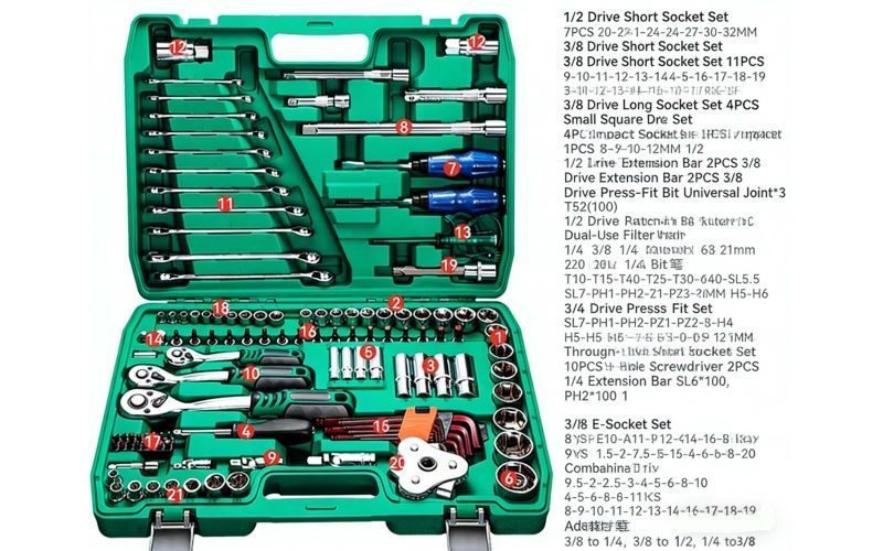 121 Pcs 72 Tooth Bent Handle