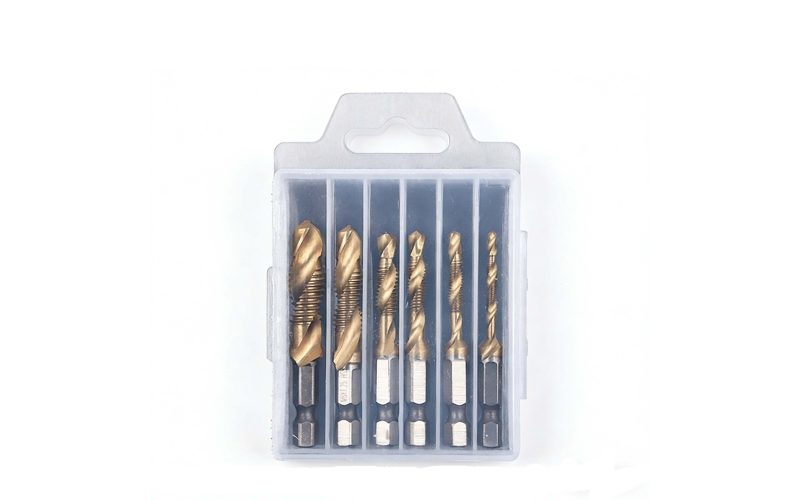 7PCS HSS Spiral Flute Machine Taps Titanium Coated
