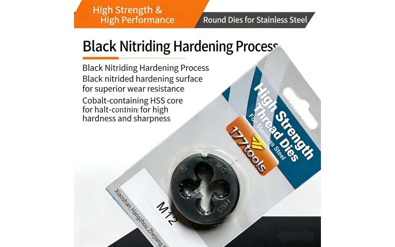 High Strength Thread Dies for Stainless Steel - HSSE Cobalt-Containing HSS Nitrided Round Dies - Machine Threading Tools