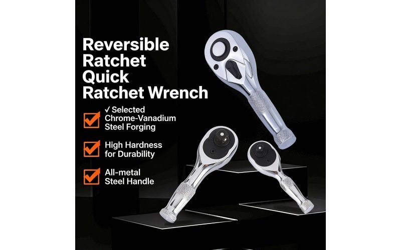 Mini Cr-V Steel Fast Ratchet  Wrenchs Metal Handle