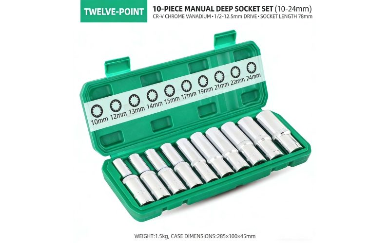 10pcs/15pcs Socket Set 1/2" drive long