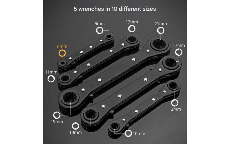 Quick Ratchet Wrench, Open End & Double Head, Bi-Directional, Offset, Dual-Purpose, Automatic Ring Spanner, Labor-Saving Auto Repair Tool