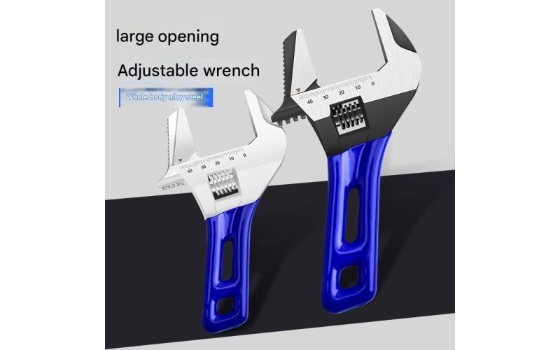 Short Handle Large Jaw Adjustable Wrench (Max 45mm Opening)5-12.1"