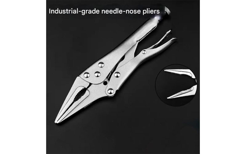 Long Nose Locking Pliers - Multi-Function Flat Jaw Clamping Pliers for Automotive & DIY Repair 6.5/9.5"