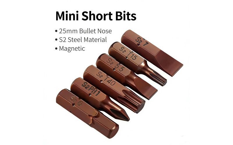 Magnetic S2 Steel Impact Screwdriver Bit Set - Phillips, Slotted, Hex, Nut Setter & Torx Bits - 1/4" Hex Shank