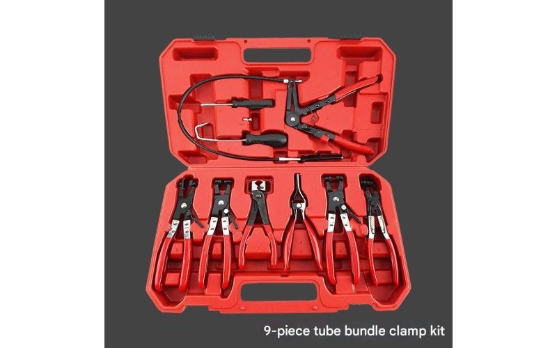 9PCS Automotive Hose Clamp Pliers Set - Water Pipe & Fuel Line Clamp Tools Kit for Car Repair & Maintenance