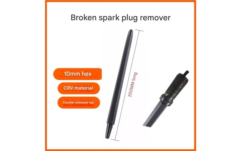 Broken Spark Plug Removal Tool, Left-Hand Thread Tap Reverse Cone Extractor, Hex Shank Specialty Auto Repair Tool