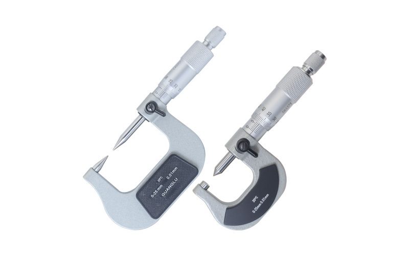 single/Double Point Micrometer 0-25mm, Single Point & Blade Type Outside Micrometer Screw Gauge