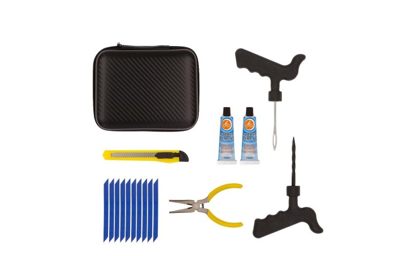 Cross-Border 17PCS Automotive Vacuum Tire Repair Tool Kit, Vehicle Emergency Tire Patching & Maintenance Set