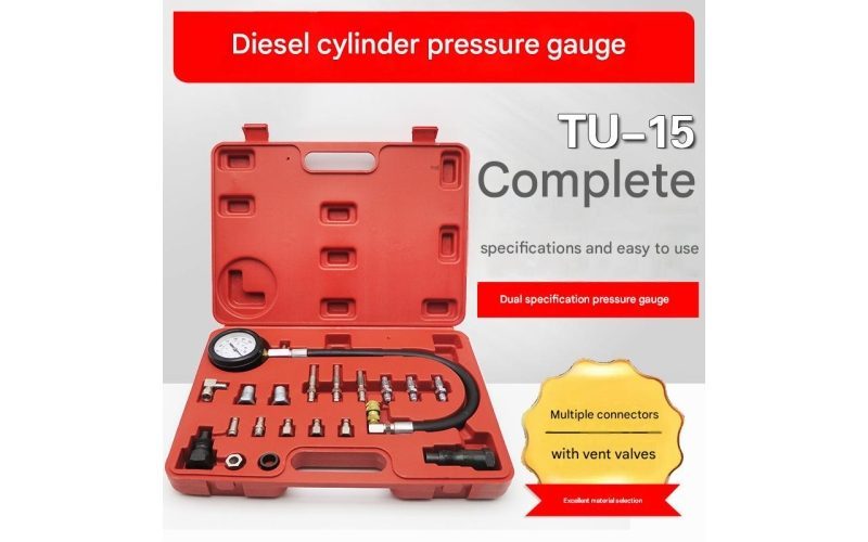 Universal Diesel Engine Cylinder Compression Pressure Tester, Heavy Duty Diesel Cylinder Pressure Gauge for Auto Repair & Engine Diagnostics
