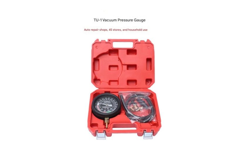 TU-1 Vacuum Gauge & Exhaust Back Pressure Tester Kit, Professional Engine Fuel System Blockage Detector, Universal Automotive Vacuum Test Tool for Auto Repair