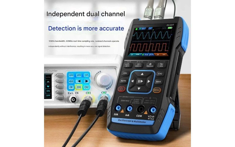 3-in-1 Handheld Digital Oscilloscope Multimeter Dual Channel Oscillometer Signal Generator Automotive Electrical Repair Tool