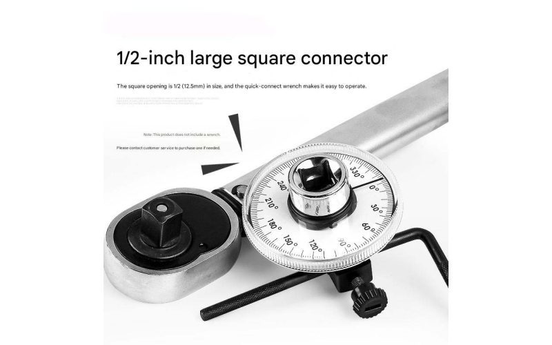1/2" Torque Angle Meter & Degree Gauge, Precision 360&deg; Rotation Measurement Tool for Torque Wrenches, Large Display Scale