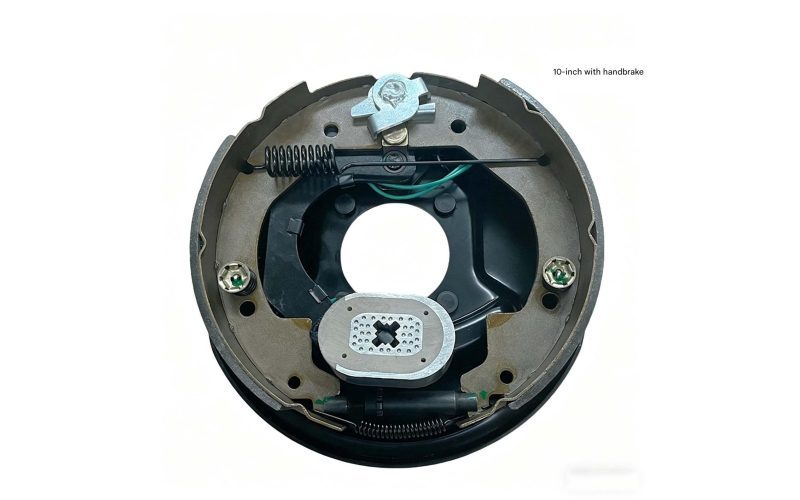 10" 12" Trailer & RV Drum Brake Assembly, Electric Automatic Adjusting Brake with Hand Brake, Auto Parts